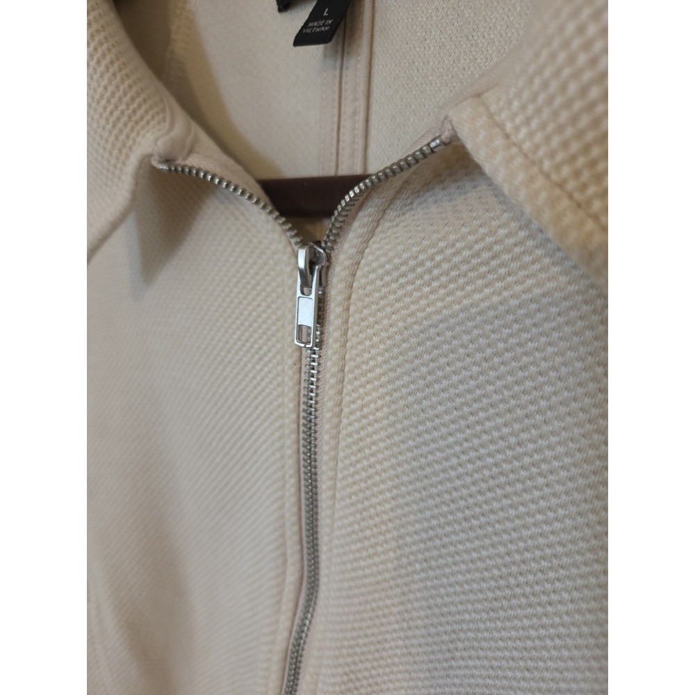 Banana Republic Textured Cotton Knit Moto Bomber Jacket Full Zip Women L EUC - Picture 4 of 11